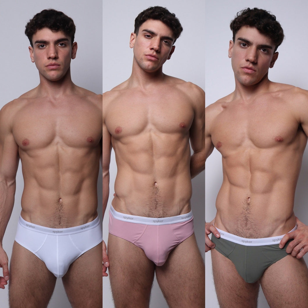 3 pack essential brief multi color - spyker studio