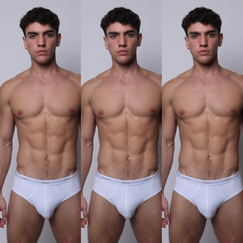 3 pack essential brief white - spyker studio