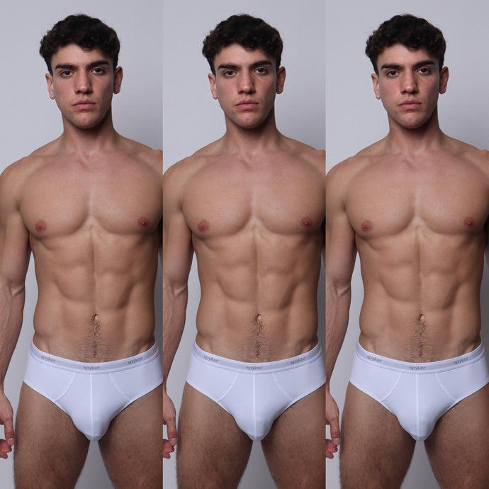 3 pack essential brief white - spyker studio